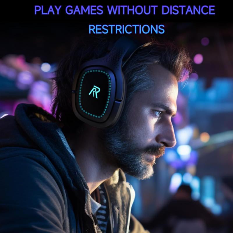 2.4Ghz Wireless Gaming Headset for PS5, Xbox(Wired Connection), PC, Nintendo Switch, Earbud, Christmas Gifts, Fortnite, Headphone, Captain 700, RGB, Lightweight, Bluetooth 5.2, Mic Noise Canceling
